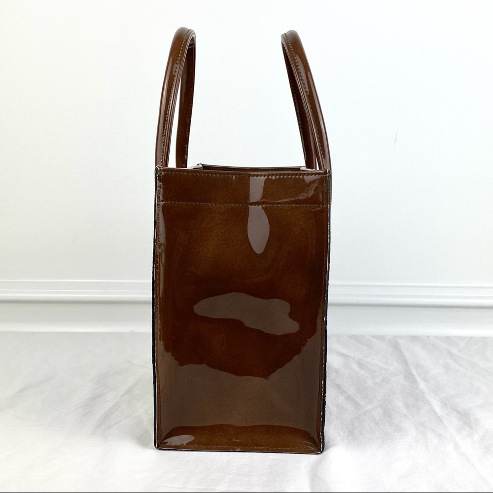 Gorgeous Vintage Ronay Dark Brown Patent Leather Handbag Purse 1960s - Picture 3 of 10